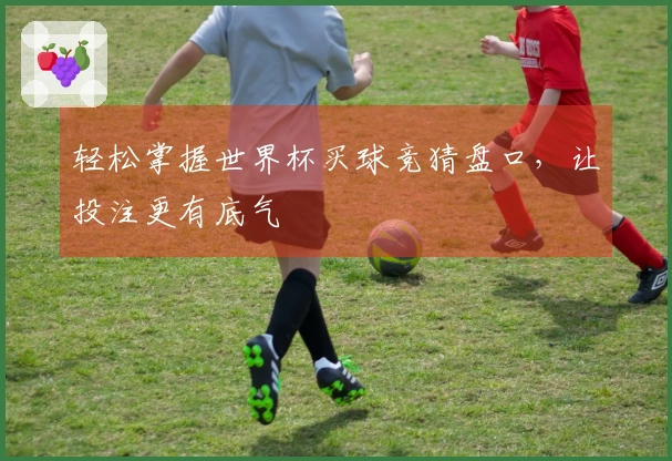 轻松掌握世界杯买球竞猜盘口，让投注更有底气